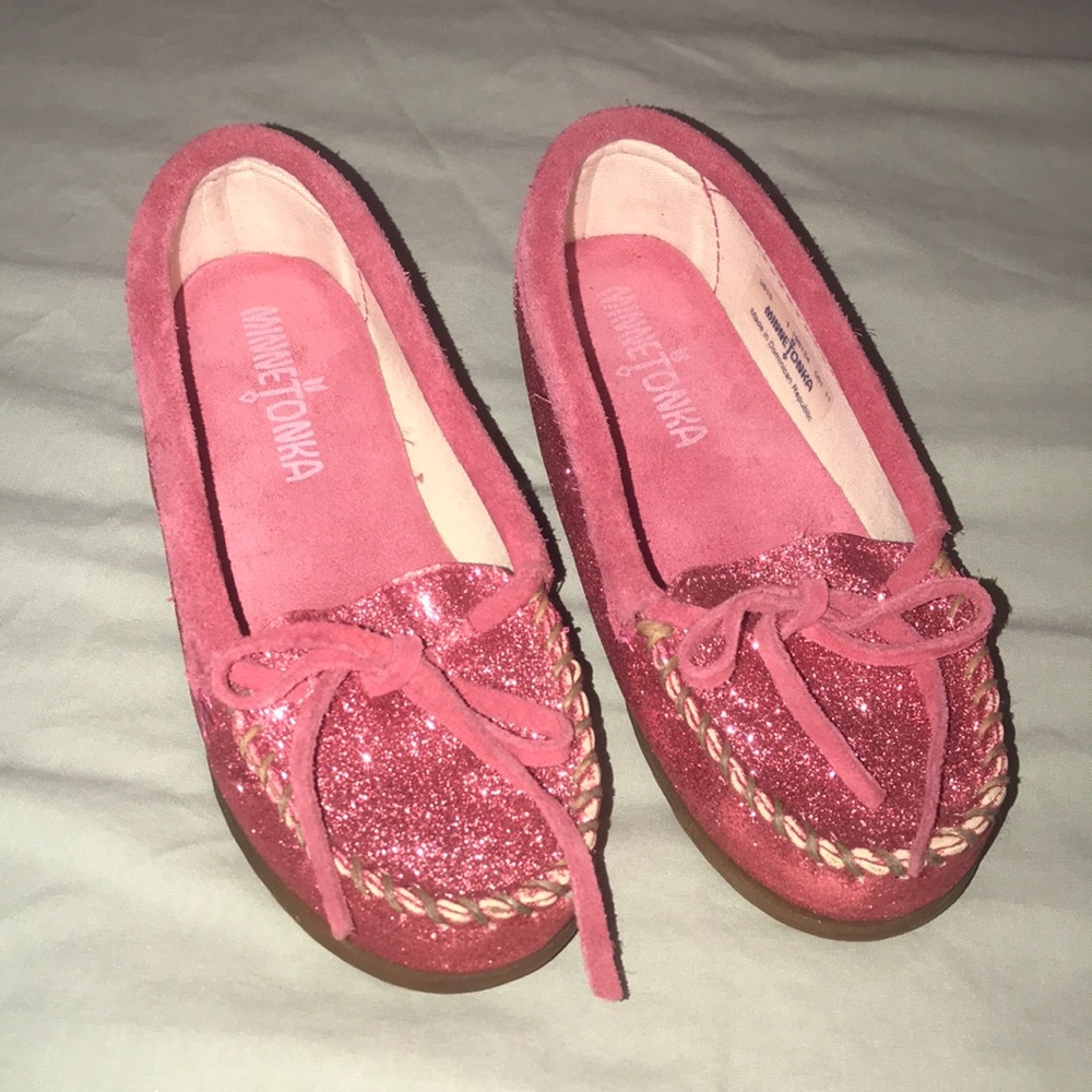 Minnetonka Pink Sparkle Girls Size 1